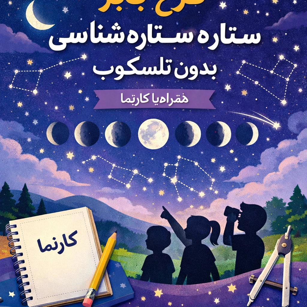 دانلود طرح جابر ستاره‌شناسی بدون تلسکوپ دفتر کارنما word و pdf